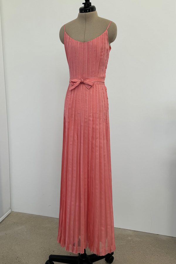 Chanel 1975-76 Haute Couture Top Stiched Pink with Belt - 13.5  W Cheap