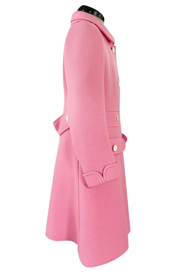 Exceptional Museum Held Fall 1969 Andre Courreges Couture Sculpted Pink Coat Hot on Sale