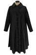 1980s Oscar de la Renta Open Knife Pleated Swing Coated Taffeta Black Jacket Coat Cheap