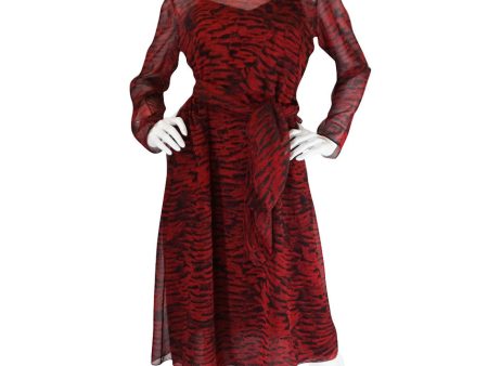 Three Piece 1970s Halston Printed Crepe Chiffon Dress Set For Sale