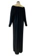 Easy to Wear 1980s Bill Tice Black Jersey Caftan Feel Dress w Gold Shoulder Detail Supply