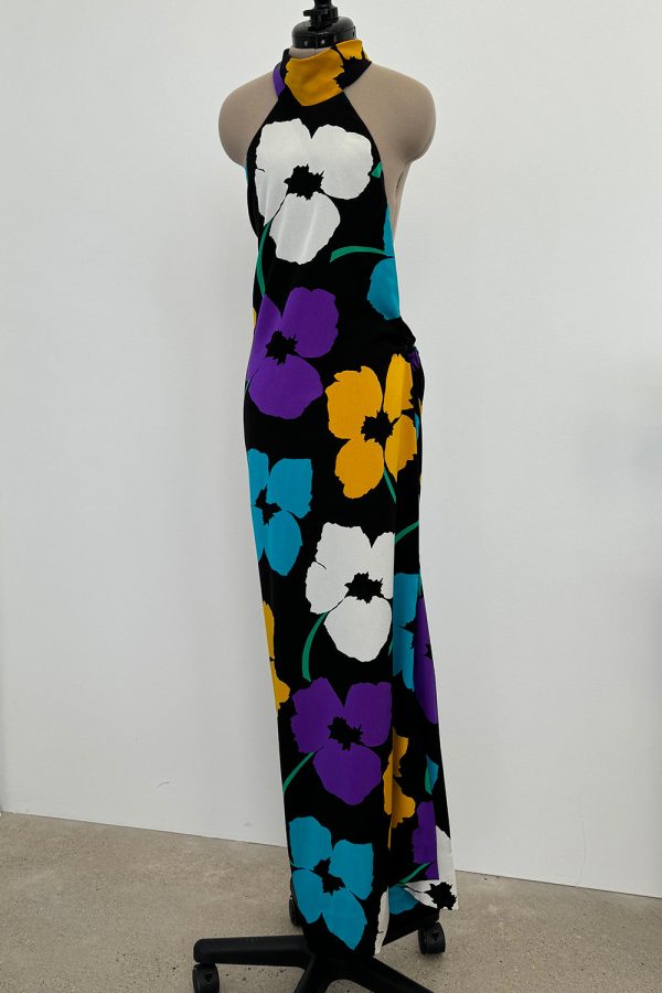 Galanos Spring 1984 Floral Backless Online Hot Sale