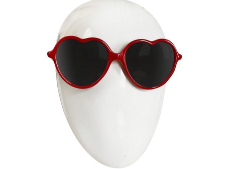 Vintage Big Red Heart Sunglasses w Mirrored Graduated Lenses Online Sale