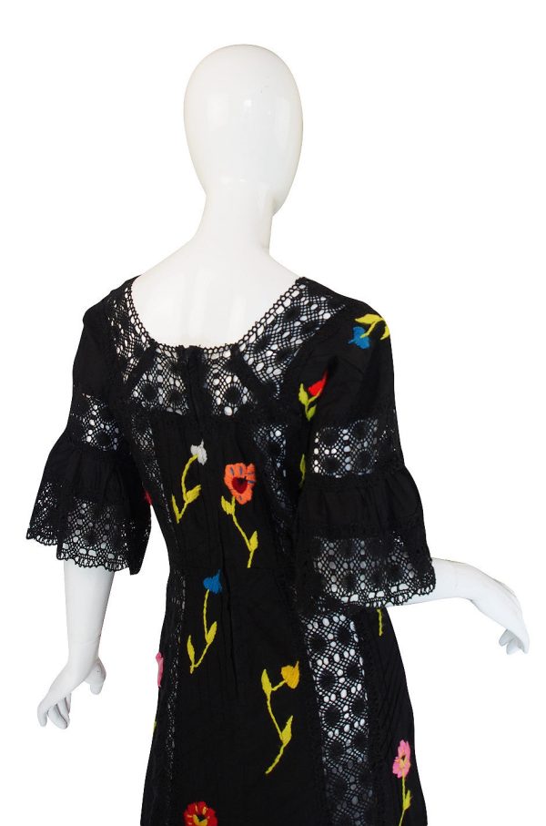 Wonderful 1960s Mexican Embroidered Maxi Dress Supply