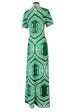 Magnificent Spring 2022 Etro Runwy Look 38 Fully Sequinned Green Silk Chiffon Full Length Dress For Cheap