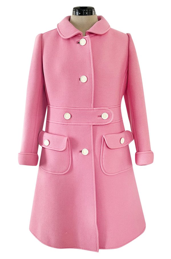 Exceptional Museum Held Fall 1969 Andre Courreges Couture Sculpted Pink Coat Hot on Sale