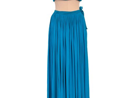 Madame Gres Spring 1974 Haute Couture Unlabeled Blue Skirt & Top Online Hot Sale