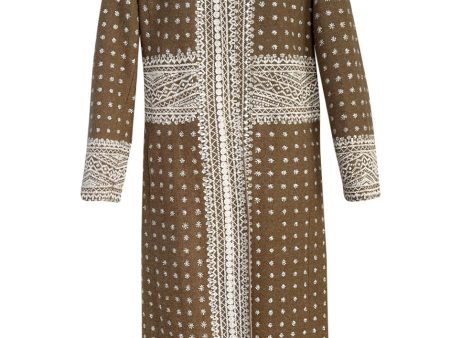 Stunning Fall 2002 Oscar de la Renta Wool & Cashmere Beaded & Embroidered Runway Coat Hot on Sale