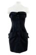 Spring 1985 Yves Saint Laurent Black Cotton Button Front Strapless Mini Dress w Pockets Online Hot Sale