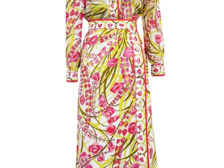 Wonderful 1960s Emilio Pucci Two Piece Cotton & Cotton Voile Pink & Yellow Skirt & Top Set Supply