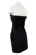 Spring 1985 Yves Saint Laurent Black Cotton Button Front Strapless Mini Dress w Pockets Online Hot Sale