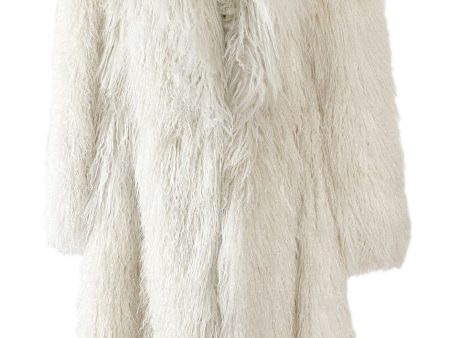 Gorgeous 1970s Jerry Sorbara Longer Cut Fluffy White Toned Mongolian Sheepskin Coat Online