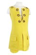 1960s Pierre Cardin Couture Bright Sunny Yellow Tunic & Hot Pant w Open Metal Grommets Sale