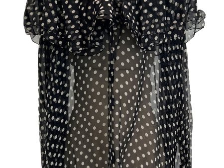 Well Documented Spring 1980 Yves Saint Laurent Black & White Polka Dot Silk Chiffon Top on Sale