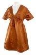 Spring 2007 Prada Burnished Gold Silk Satin Front Knot Plunging Empire Mini Dress Sale