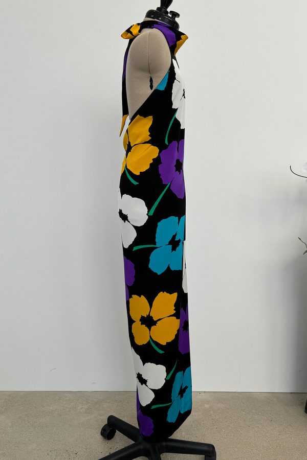 Galanos Spring 1984 Floral Backless Online Hot Sale