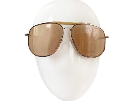 Tom Ford  Connor-02  Oversized Metal Gold Toned Aviator Sunglasses Hot on Sale