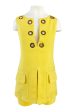 1960s Pierre Cardin Couture Bright Sunny Yellow Tunic & Hot Pant w Open Metal Grommets Sale