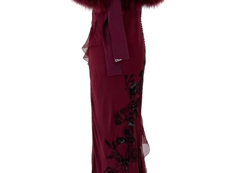 Christian Dior Fall 2006 by Galliano Beaded Dress & Feather Bolero For Sale