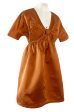 Spring 2007 Prada Burnished Gold Silk Satin Front Knot Plunging Empire Mini Dress Sale