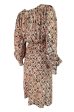 Prettiest 1970s Emanuel Ungaro Haute Couture Full Sleeved Floral & Lattice Printed Silk Dress Online Hot Sale