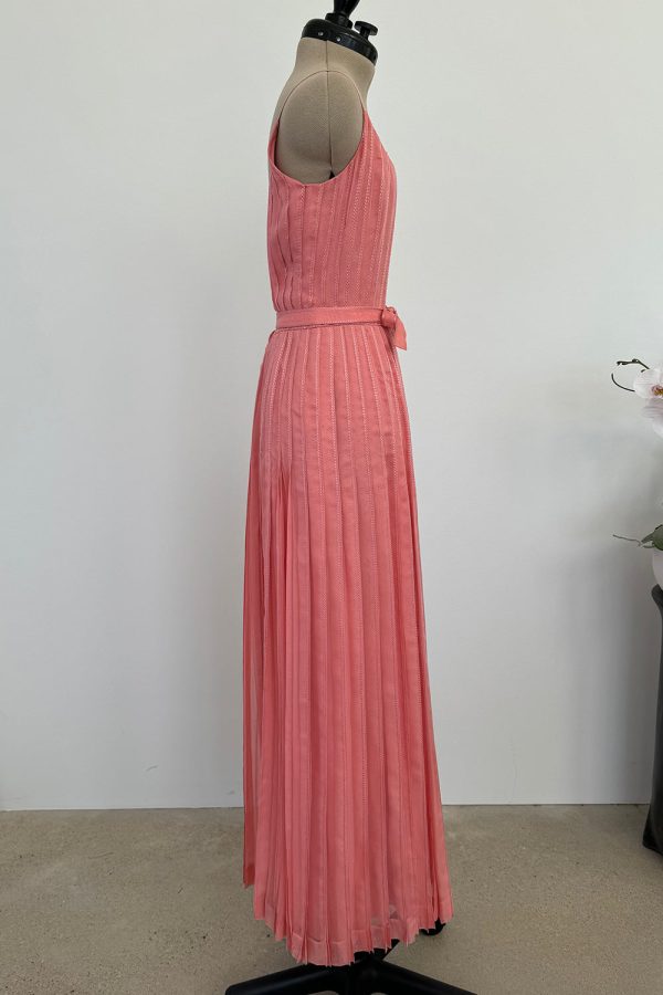 Chanel 1975-76 Haute Couture Top Stiched Pink with Belt - 13.5  W Cheap