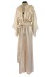 Halston 1976 Ivory Ribbon Silk Chiffon Ivory Jumpsuit w Original Sash For Discount