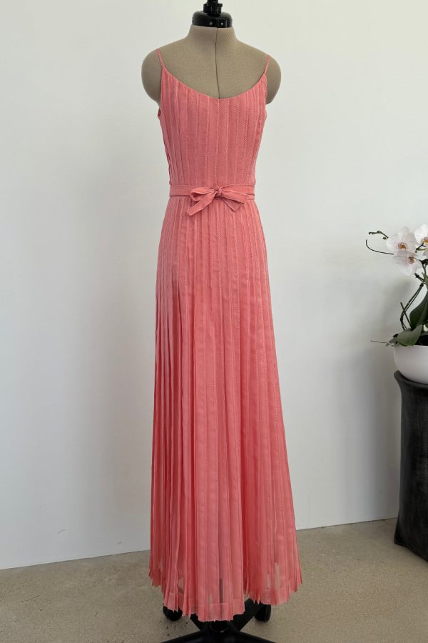 Chanel 1975-76 Haute Couture Top Stiched Pink with Belt - 13.5  W Cheap