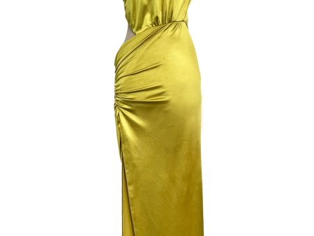 Versace 1990s Chartreuse Cut Out Dress Online Sale