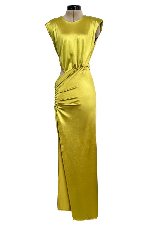 Versace 1990s Chartreuse Cut Out Dress Online Sale