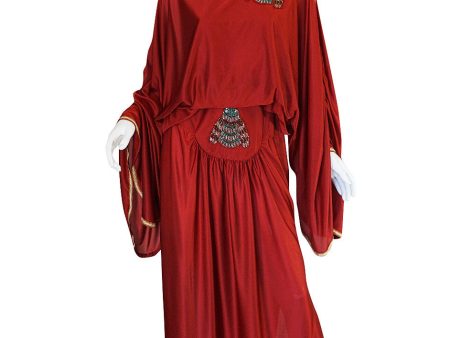 Winter 1972 Bill Gibb Beaded Bee Caftan Dress Set For Cheap