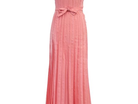 Chanel 1975-76 Haute Couture Top Stiched Pink with Belt - 13.5  W Cheap