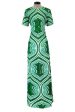 Magnificent Spring 2022 Etro Runwy Look 38 Fully Sequinned Green Silk Chiffon Full Length Dress For Cheap