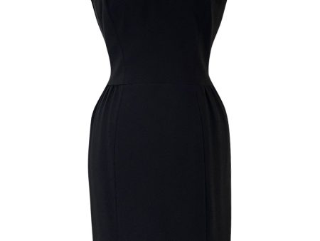 Early 2000s Moschino Cheap & Chic Black Stretch Crepe Dress w Removable Pearl Collar Discount