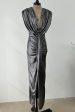 Versace 1990s Plunge Silver Lame Dress For Discount