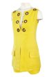 1960s Pierre Cardin Couture Bright Sunny Yellow Tunic & Hot Pant w Open Metal Grommets Sale