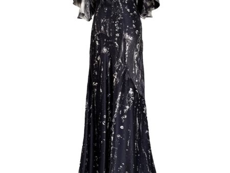 Alexander McQueen 2010 Gray Scale Print Silk Dress For Cheap