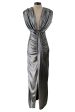 Versace 1990s Plunge Silver Lame Dress For Discount