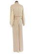 Halston 1976 Ivory Ribbon Silk Chiffon Ivory Jumpsuit w Original Sash For Discount