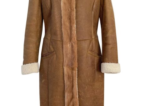 Iconic Fall 2004 Prada Look 14 Runway Shearling Coat w Mink Beading & Crystal Detailing Online Sale