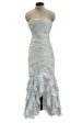 Chanel Spring 2018 Waterfall Collection Final Look Strapless Silver Dress Hot on Sale