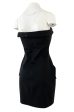 Spring 1985 Yves Saint Laurent Black Cotton Button Front Strapless Mini Dress w Pockets Online Hot Sale