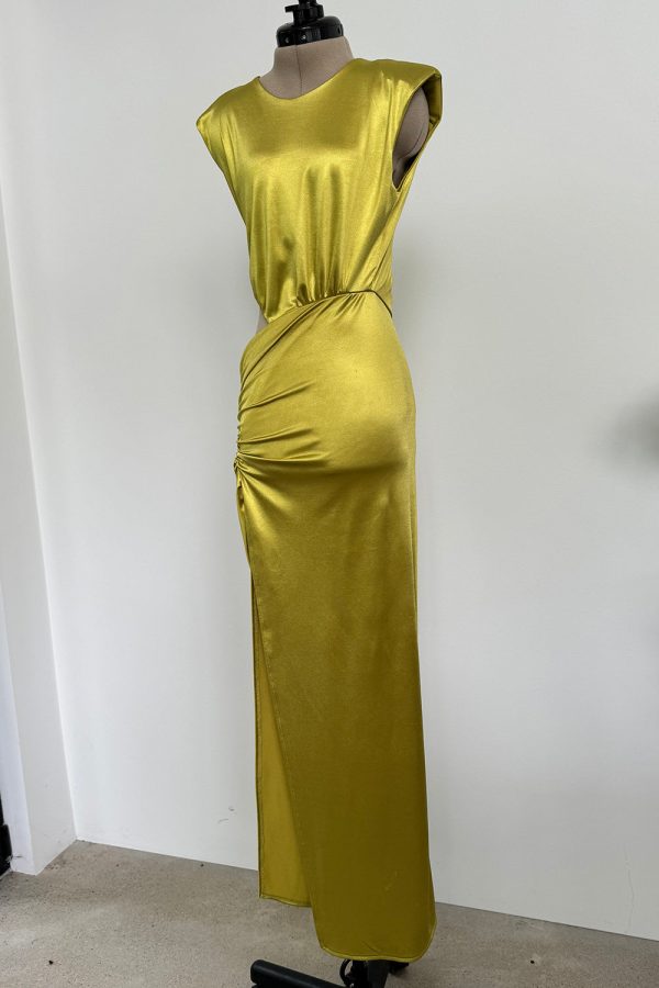 Versace 1990s Chartreuse Cut Out Dress Online Sale