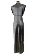 Versace 1990s Plunge Silver Lame Dress For Discount