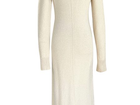 Warm & Cozy 2000s Celine by Pheobe Philo Cream Sweater Dress w High Neck Cheap