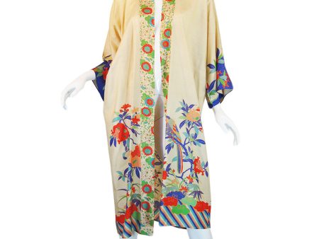 1920s Rare Printed Tissue Silk Kimono Online now