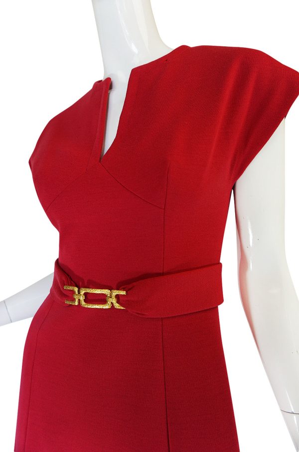 Treasure Item - c1973 Red Knit Wool Dress & Belt from Saks Online Sale