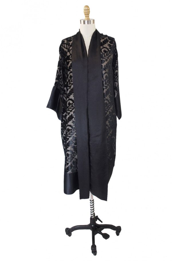 1920s Silk Devore & Chiffon Flapper Robe on Sale