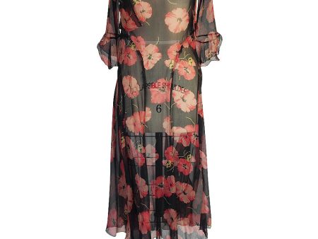 1920s Floral Print Silk Chiffon Dress & Jacket Online Sale