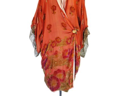 1920s Silk, Velvet & Gold Flapper Coat Fashion